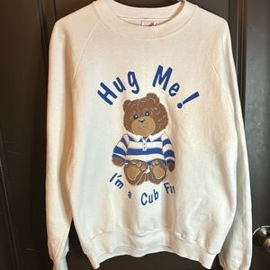 1990s” hug me I’m a cub fan” JERZEES crewneck